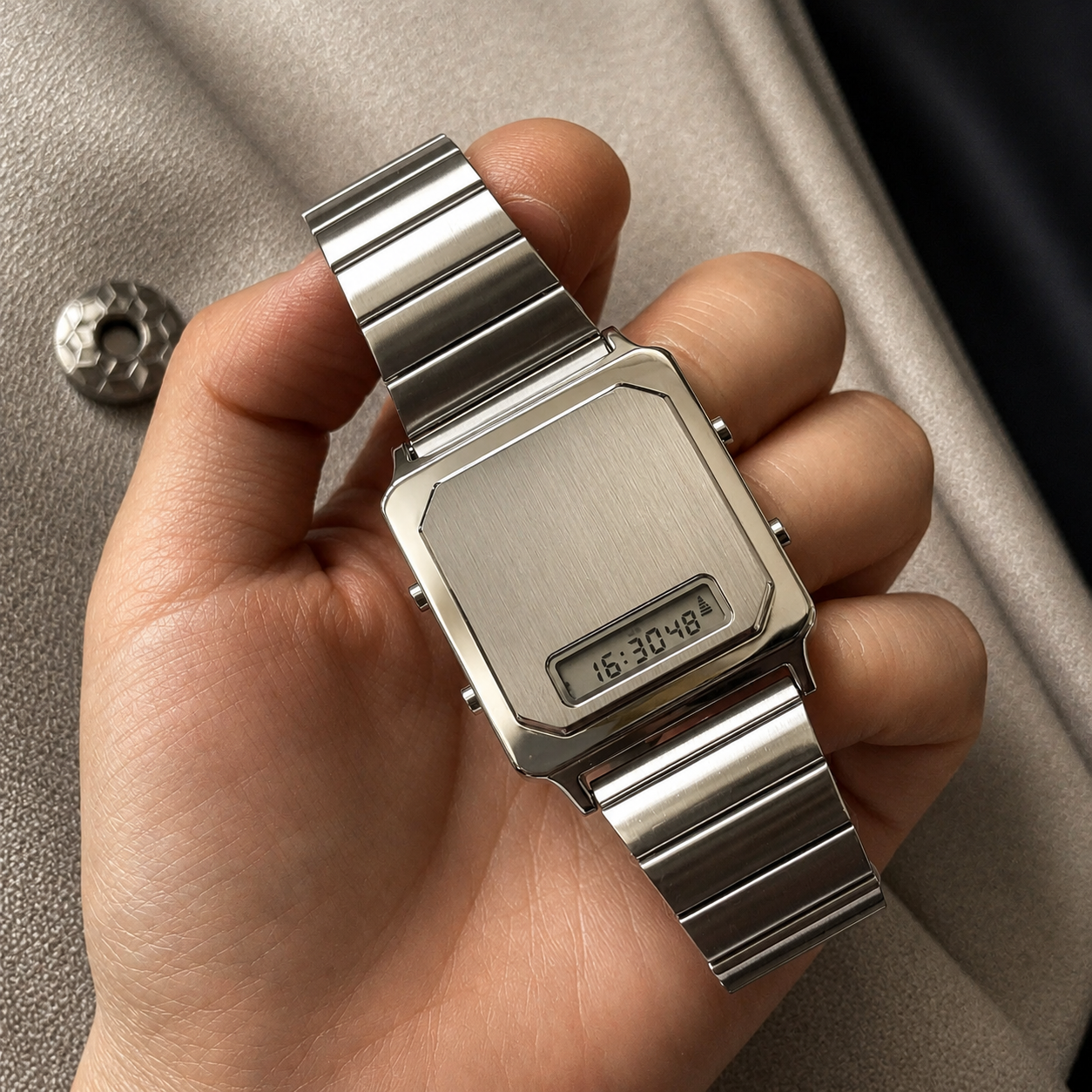Vertex Digital Steel Timepiece