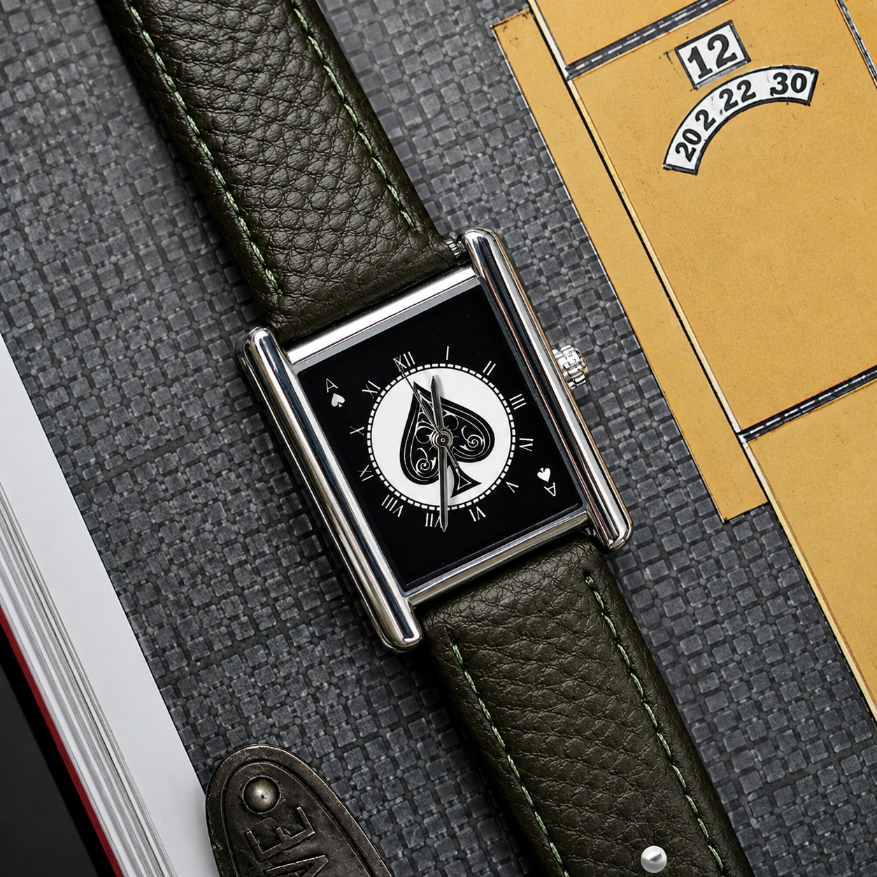 Noir Spade Leather Watch