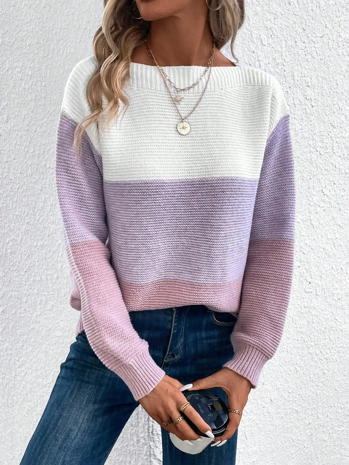 Cozy Trio Tone Sweater