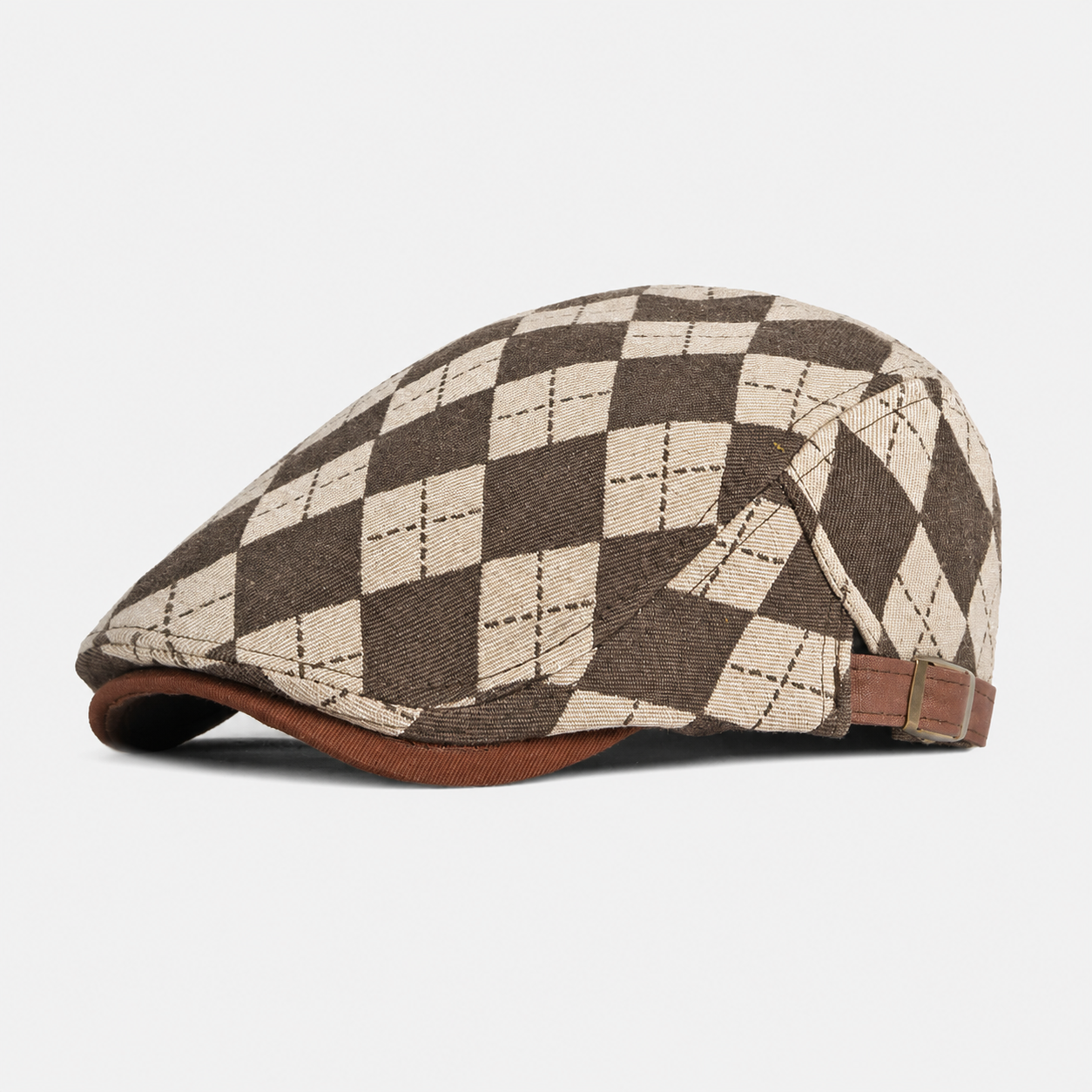 Herringbone Plaid Cap
