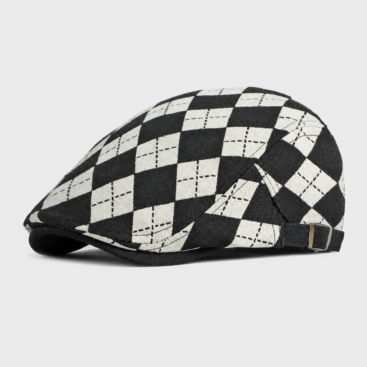 Herringbone Plaid Cap