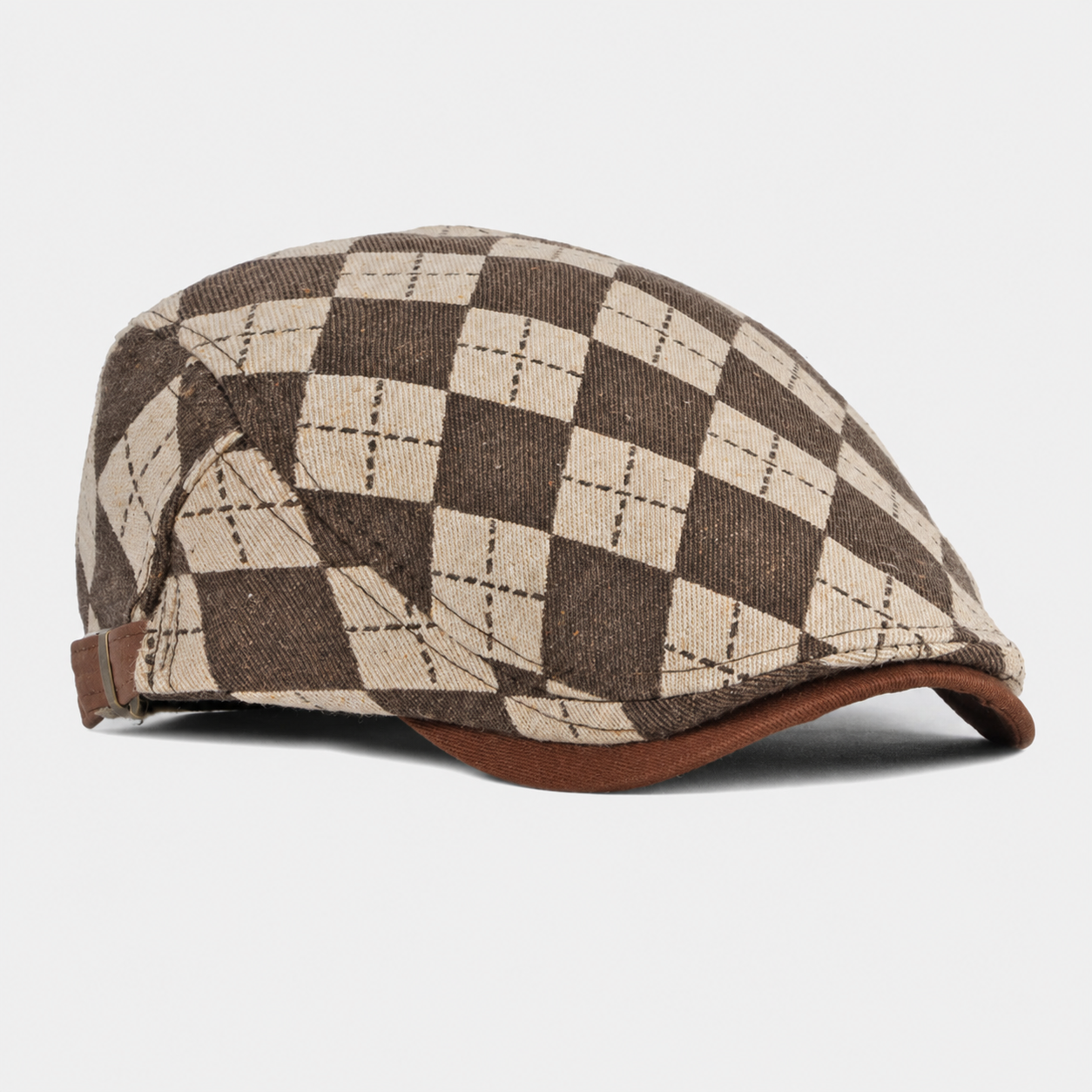 Herringbone Plaid Cap