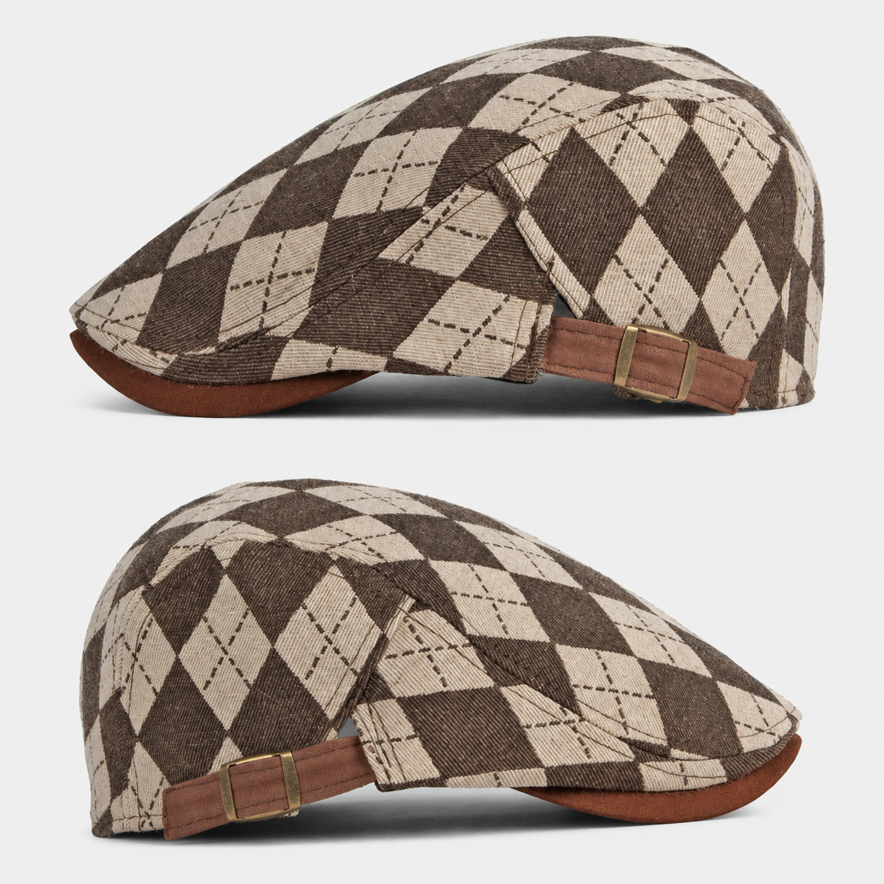 Herringbone Plaid Cap