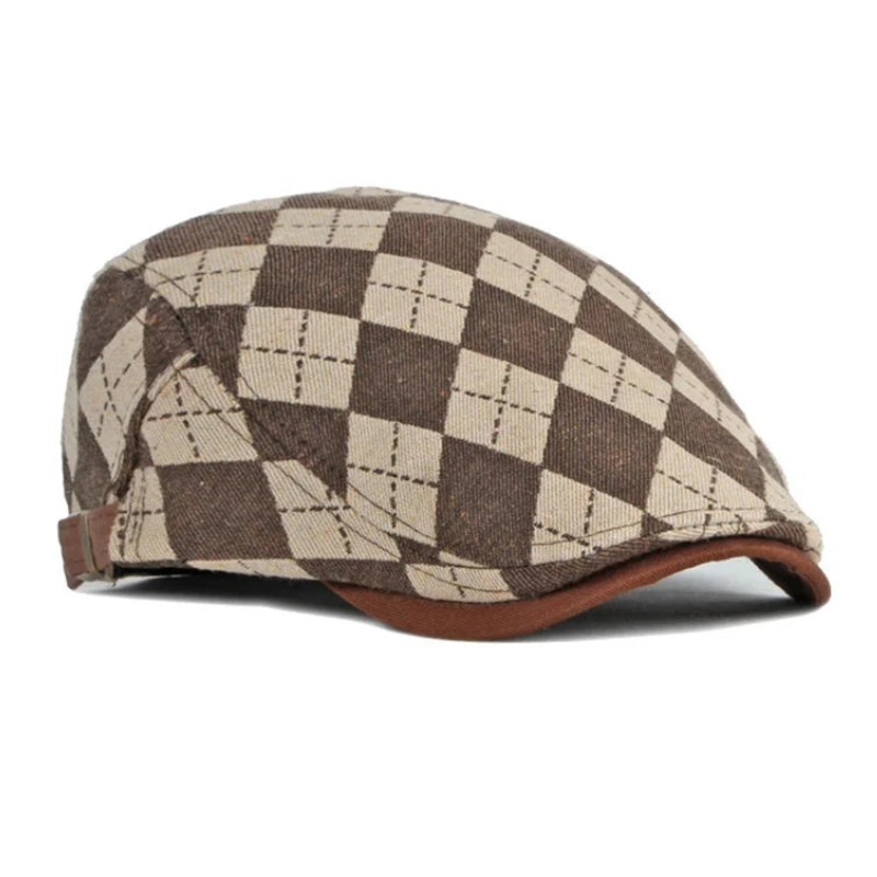 Herringbone Plaid Cap