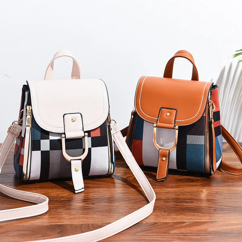 Elegance Plaid Leather Pack