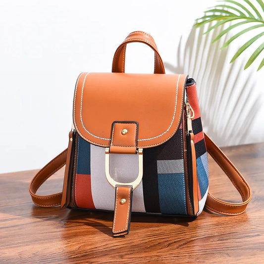 Elegance Plaid Leather Pack