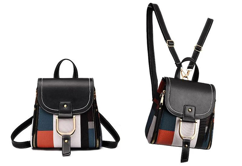 Elegance Plaid Leather Pack