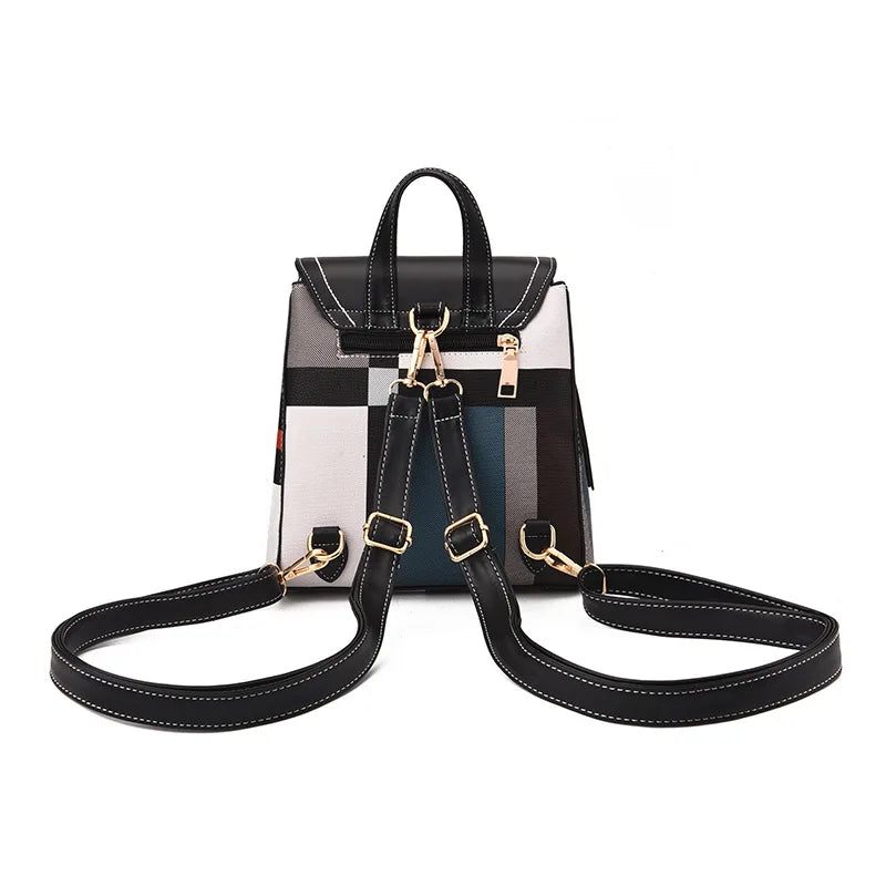 Elegance Plaid Leather Pack