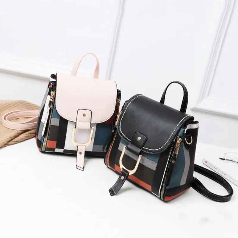 Elegance Plaid Leather Pack