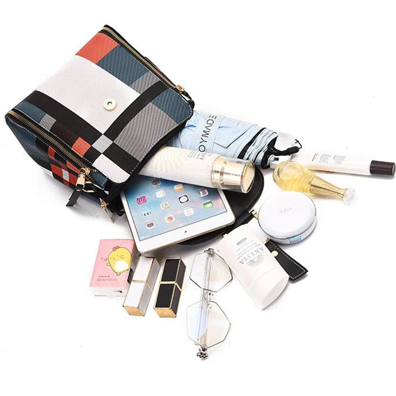 Elegance Plaid Leather Pack