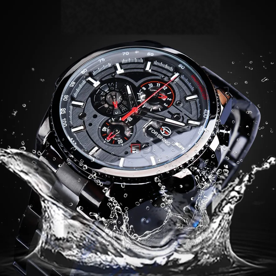 Three Dial Steel Chrono