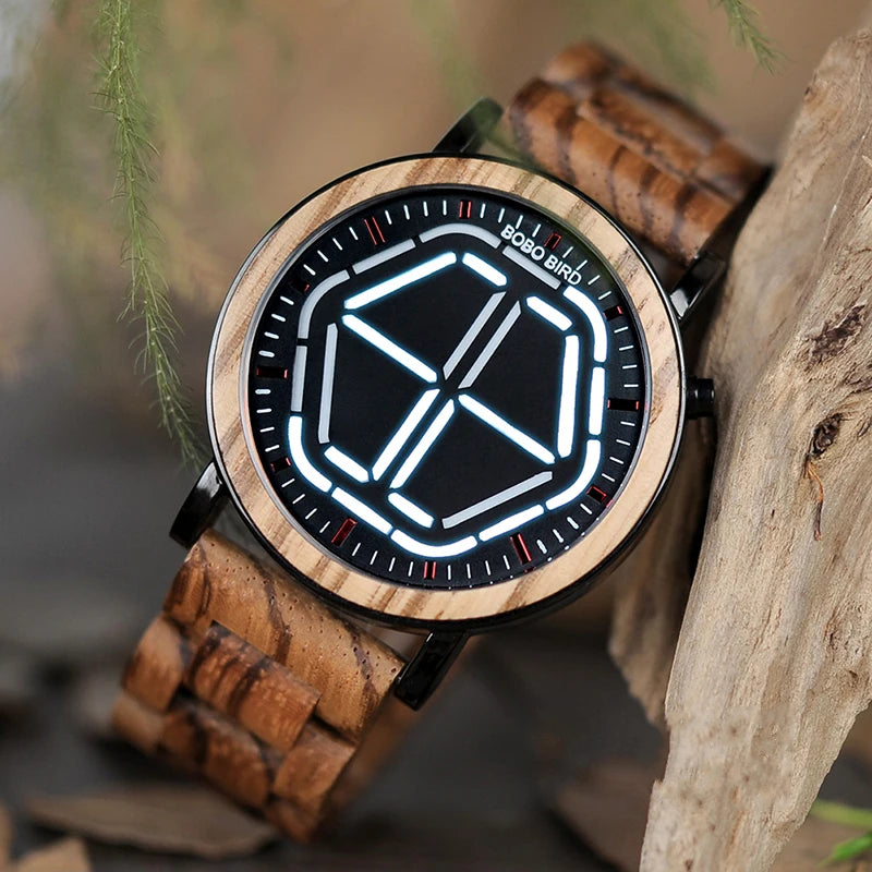 Fusion Wood Digital Timepiece