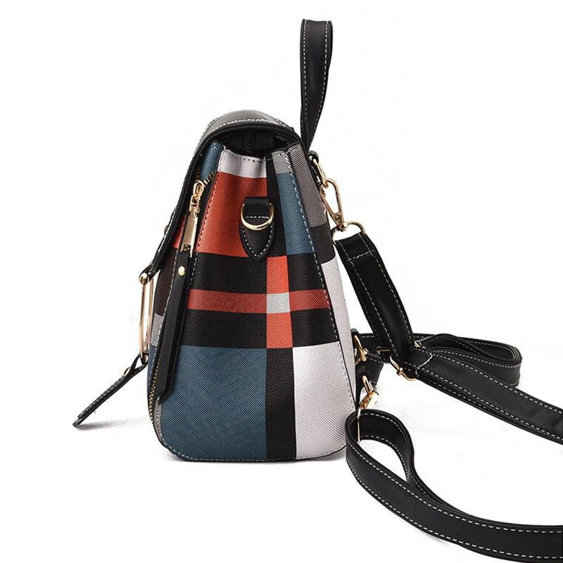 Elegance Plaid Leather Pack