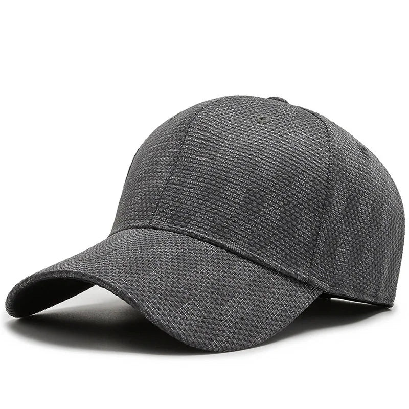 Black Plaid Fitted Cap