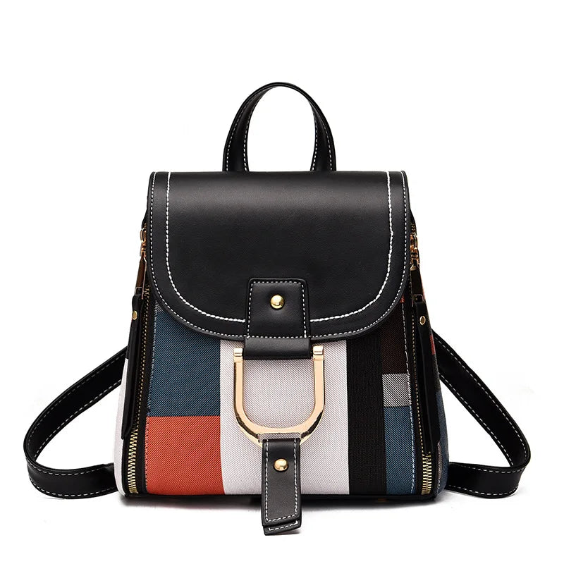 Elegance Plaid Leather Pack