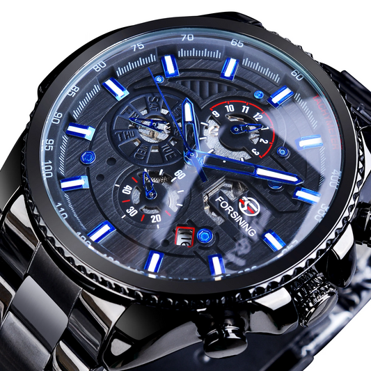 Three Dial Steel Chrono