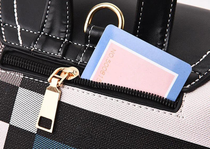 Elegance Plaid Leather Pack