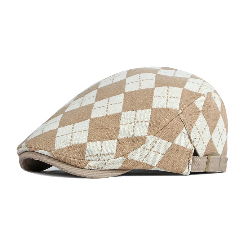 Herringbone Plaid Cap