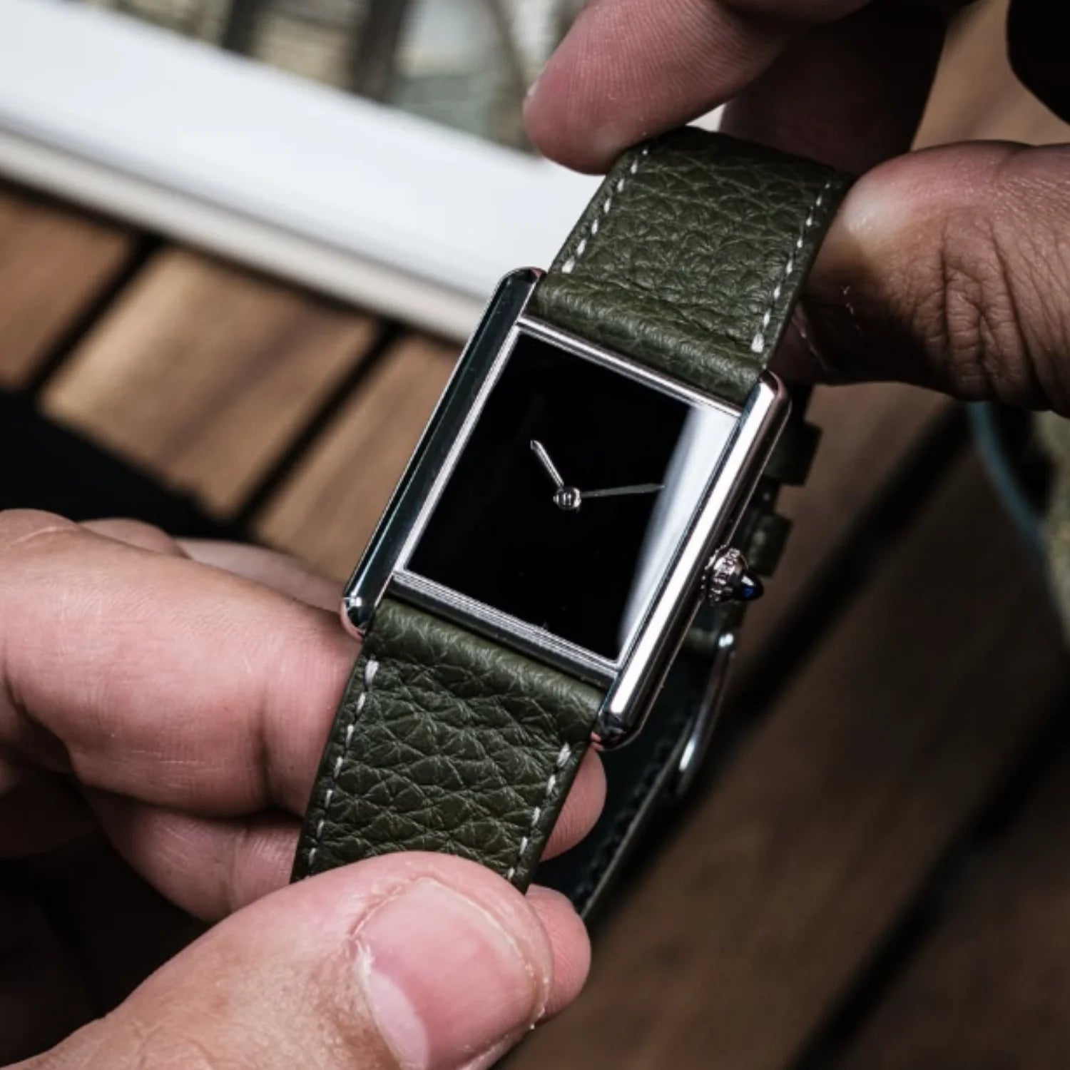 Executive Black Leather Watch