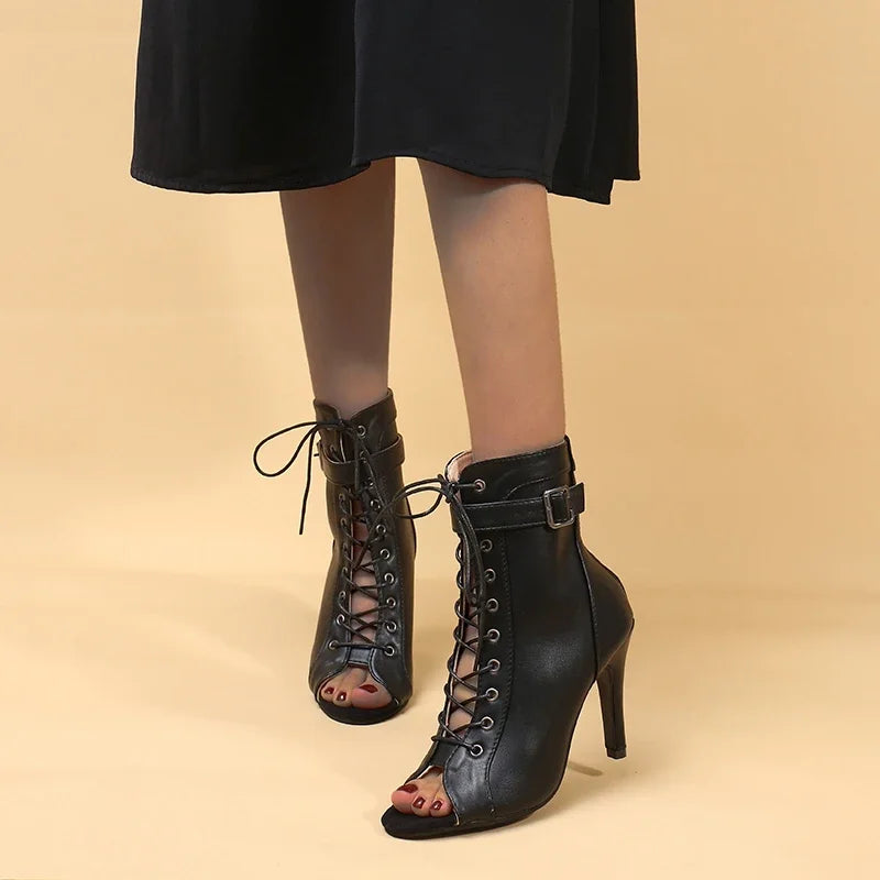 Chic Lift Lace-Up Heels