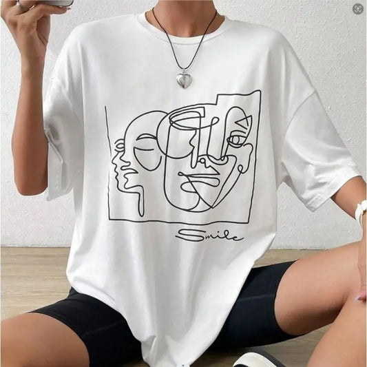 Retro Vibes Abstract Lines Graphic Tee