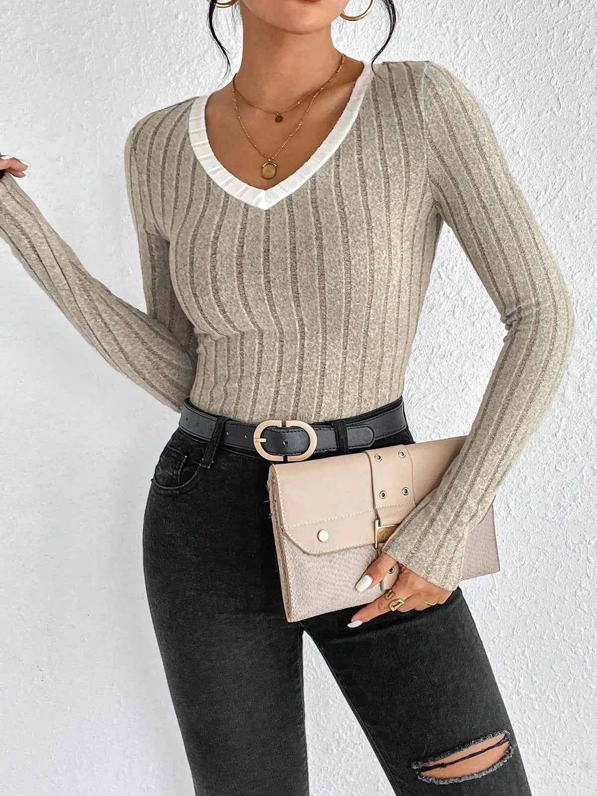 Chic Luxe V-Neck Top