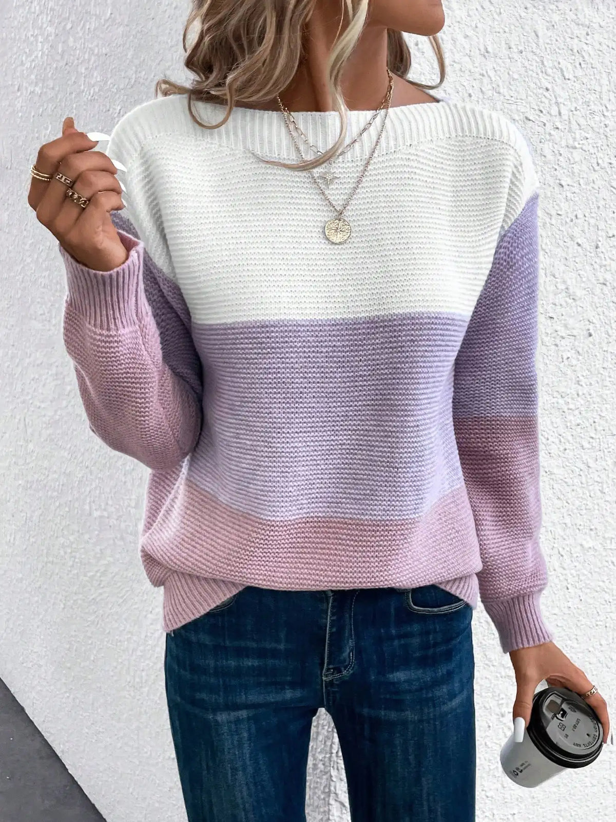 Cozy Trio Tone Sweater