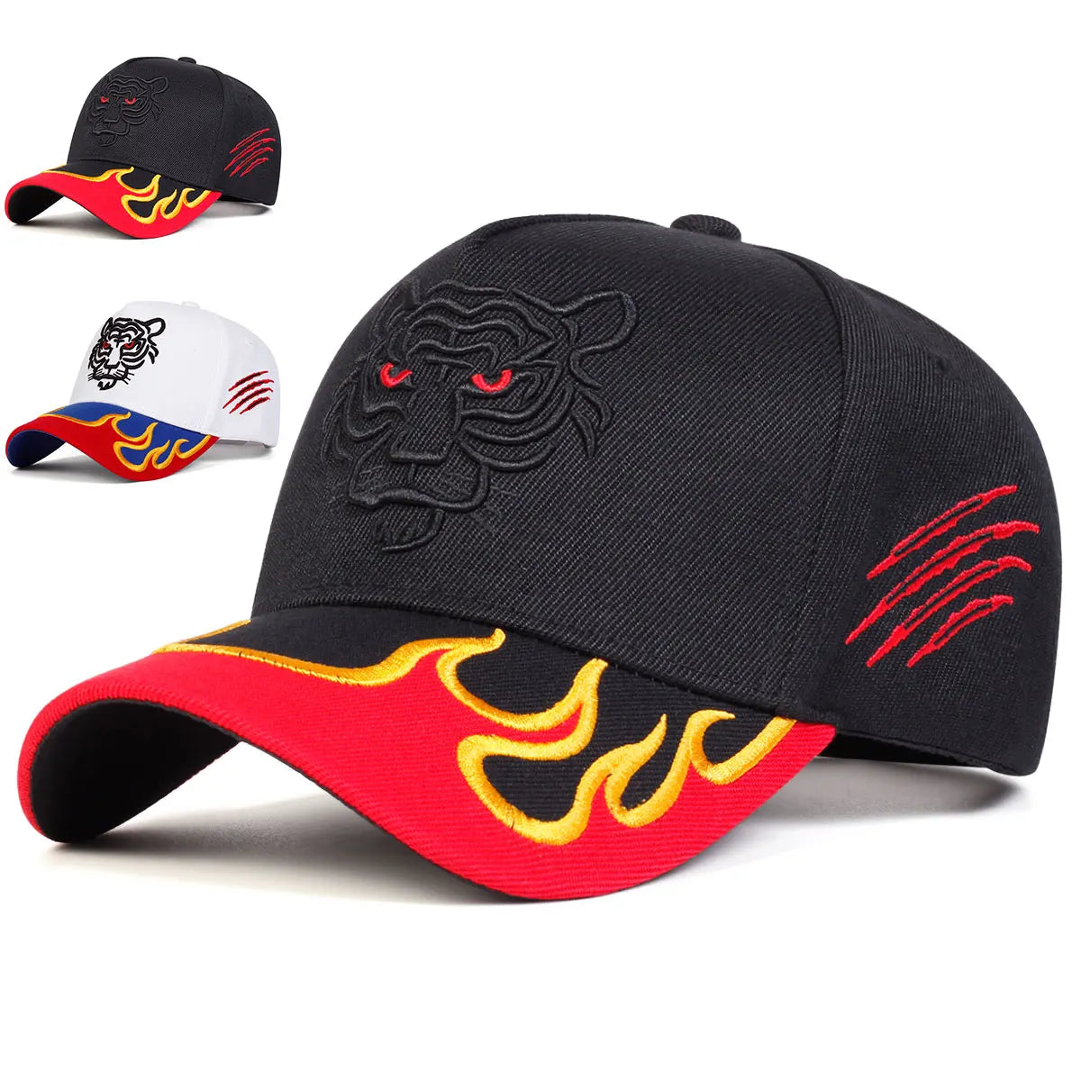 Black Tiger Flame Cap
