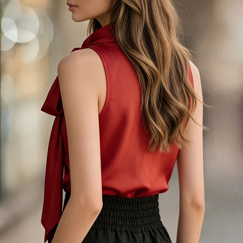 Luxe Tie Satin Blouse