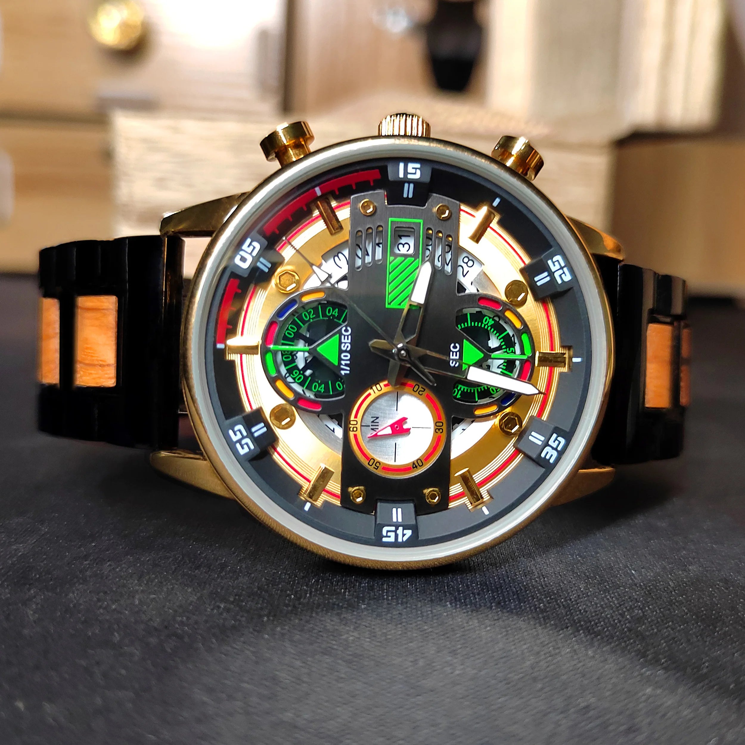 Chrono Wood Quartz Timepiece