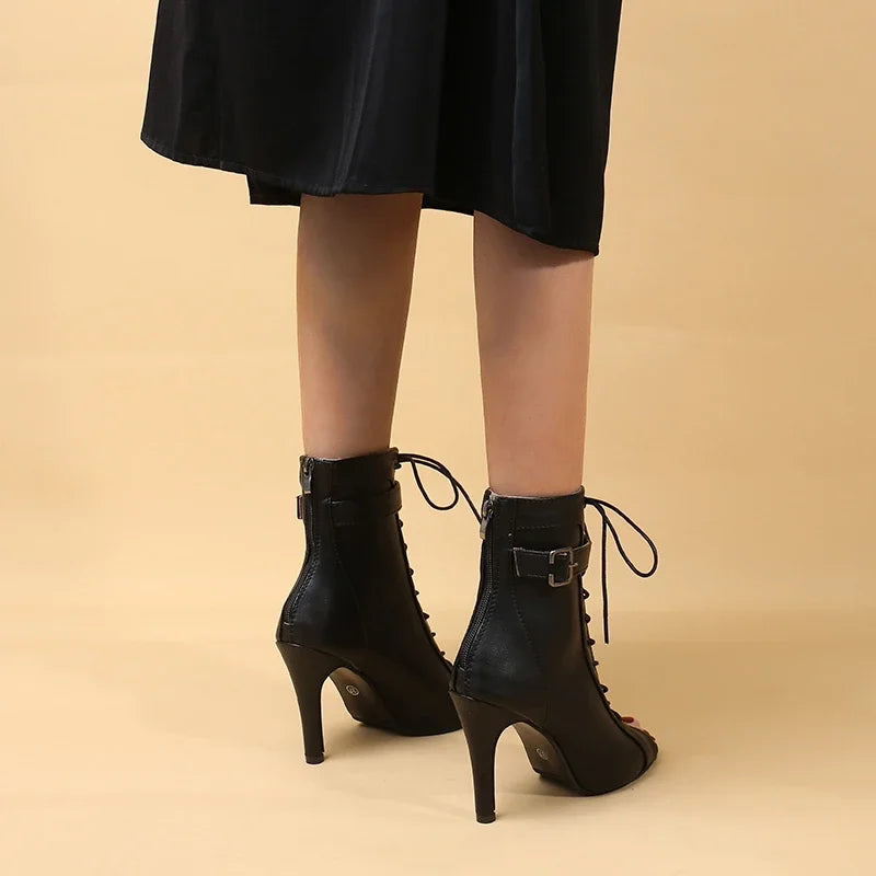 Chic Lift Lace-Up Heels