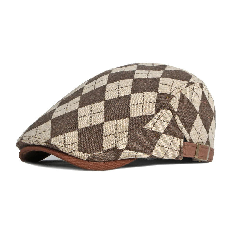Herringbone Plaid Cap