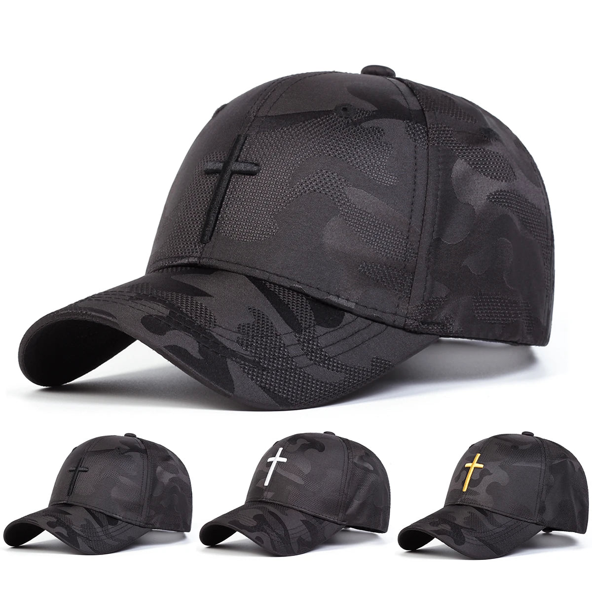 Black Camo Cross Cap