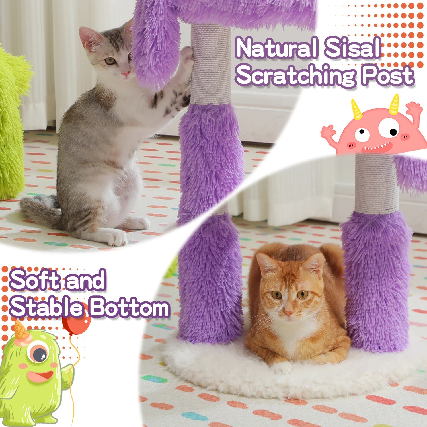 Purple Monster Cat Tree