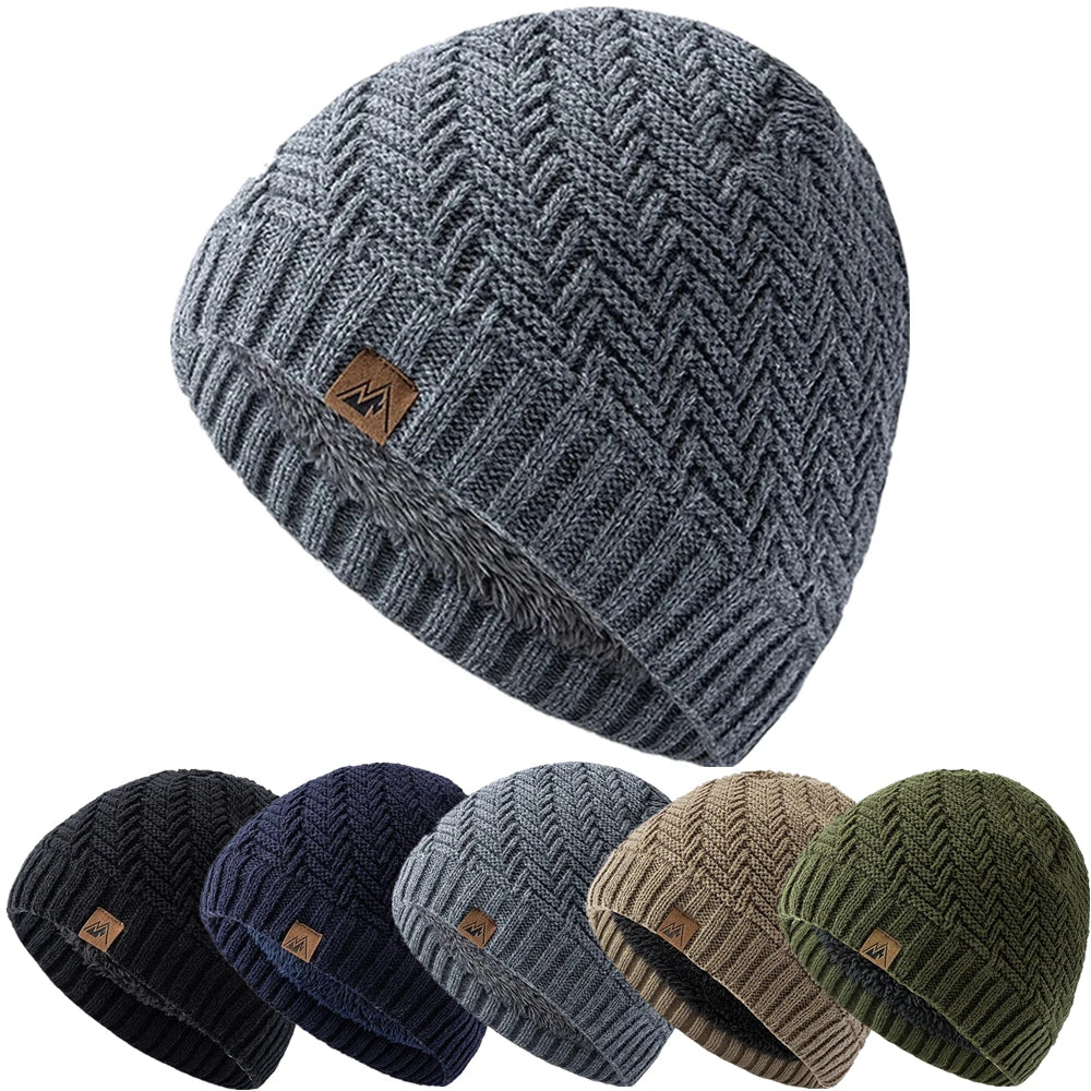 Peak Label Knit Beanie