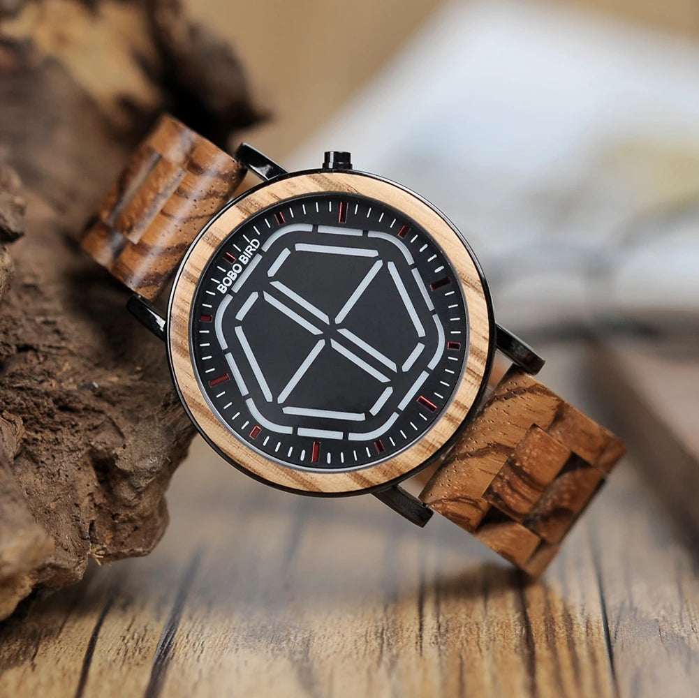 Fusion Wood Digital Timepiece