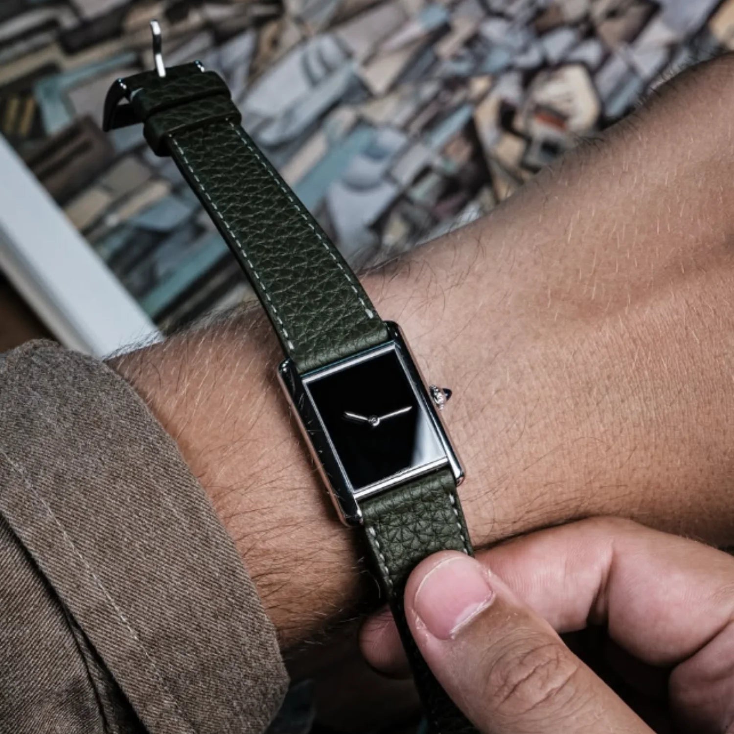 Executive Black Leather Watch