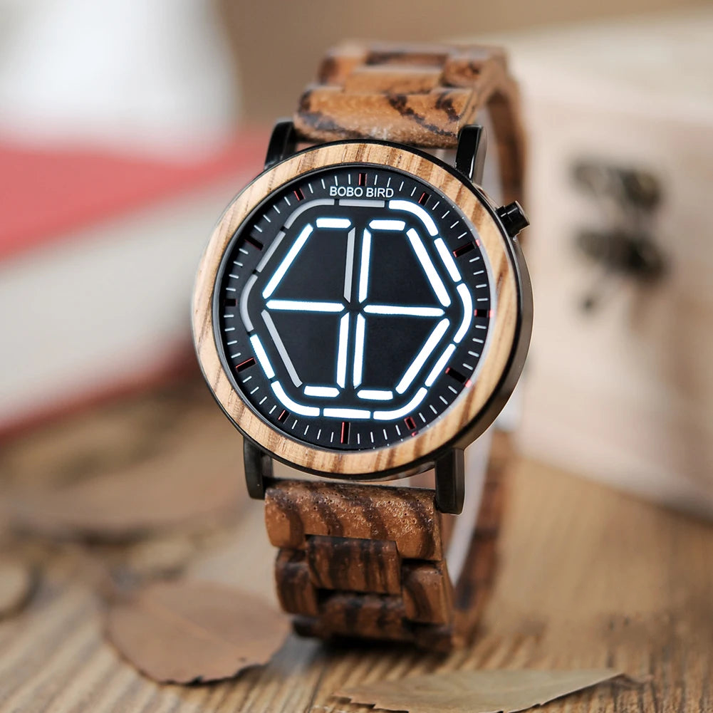 Fusion Wood Digital Timepiece