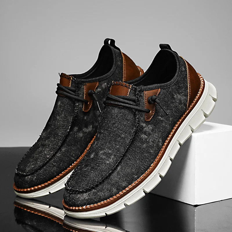 Classic Black Canvas Loafers