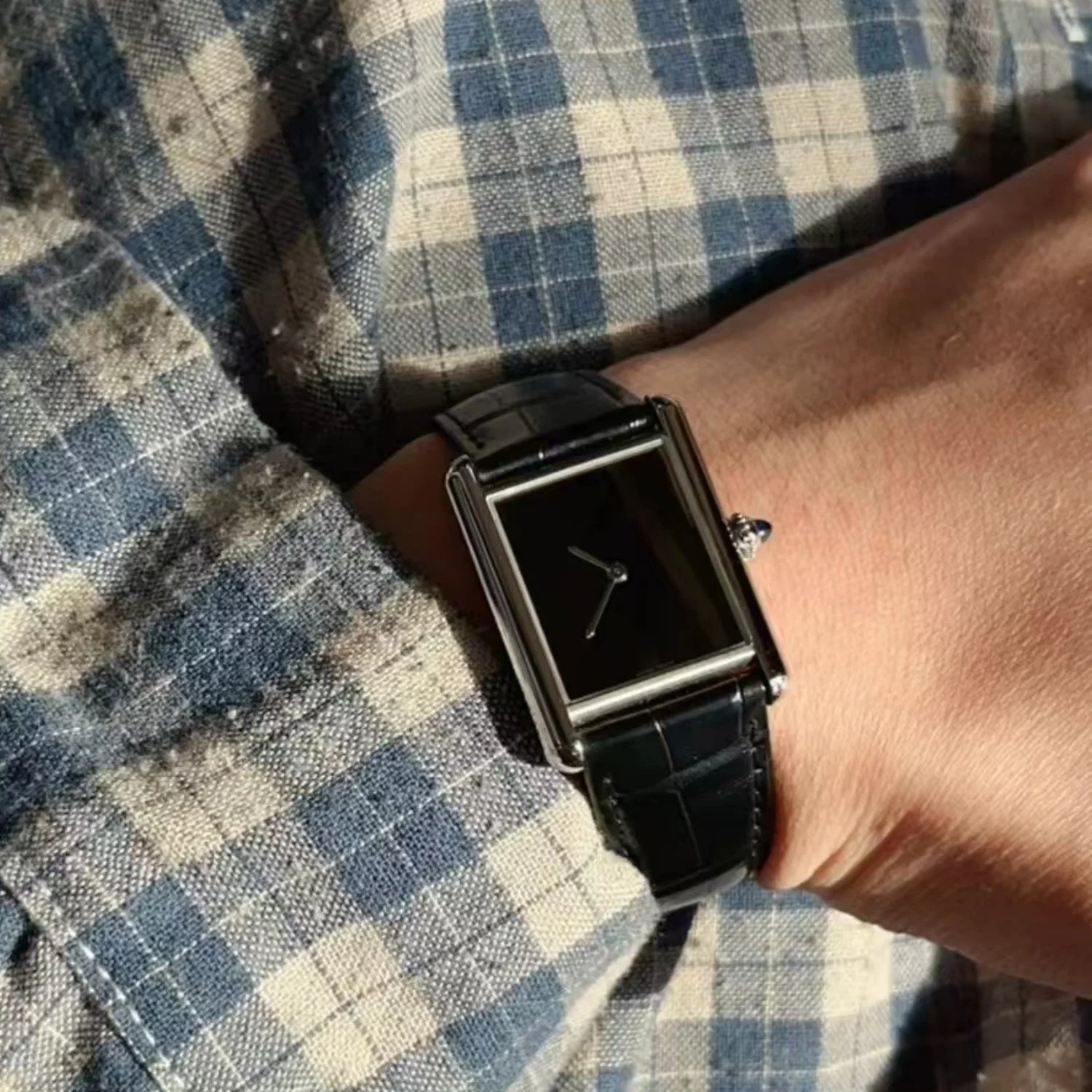 Executive Black Leather Watch