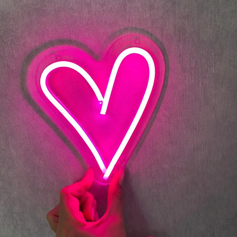 Pink Heart LED Neon Light