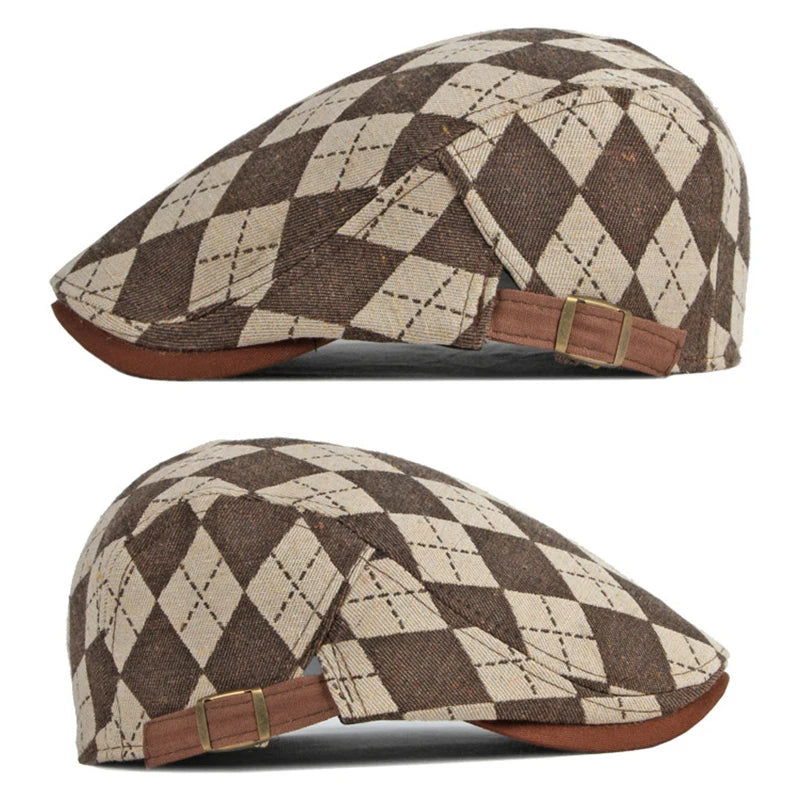 Herringbone Plaid Cap