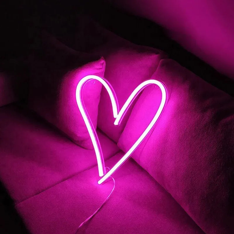 Pink Heart LED Neon Light