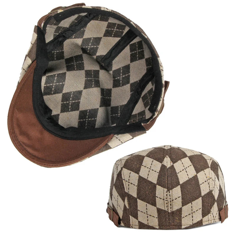 Herringbone Plaid Cap
