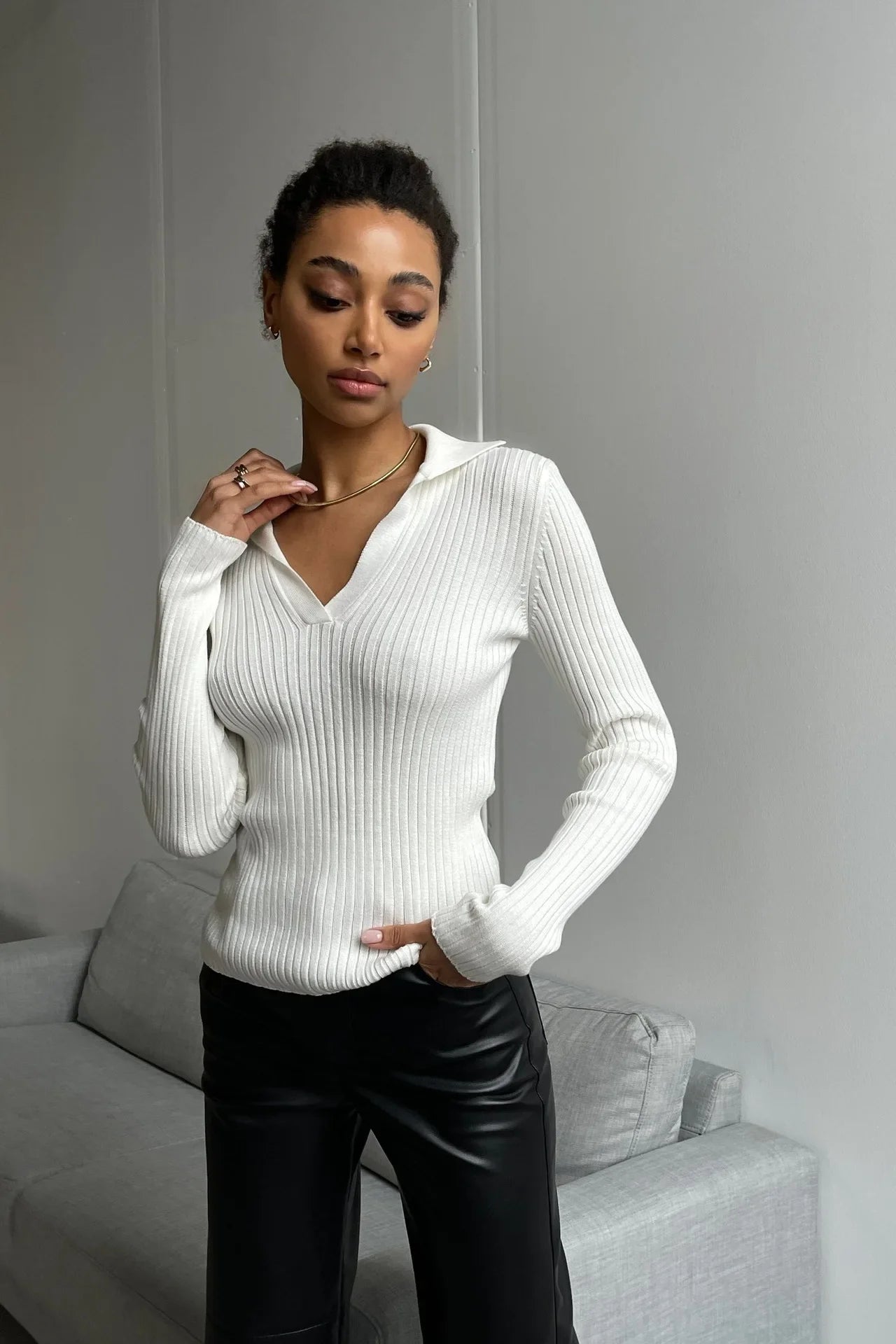 Classic Knit Polo Sweater