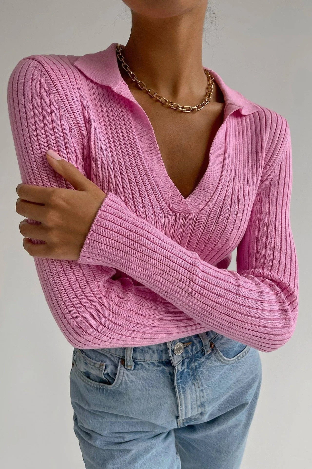 Classic Knit Polo Sweater