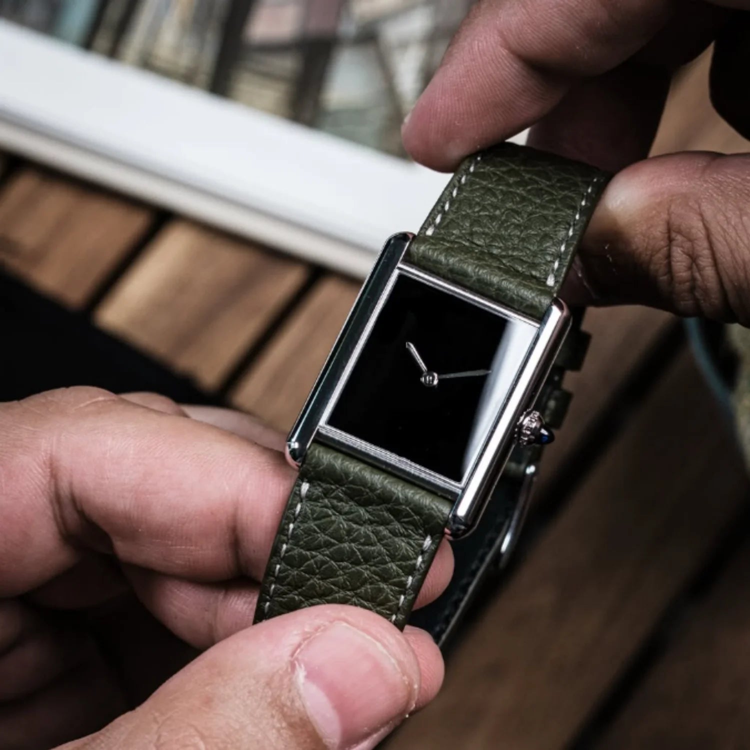 Executive Black Leather Watch