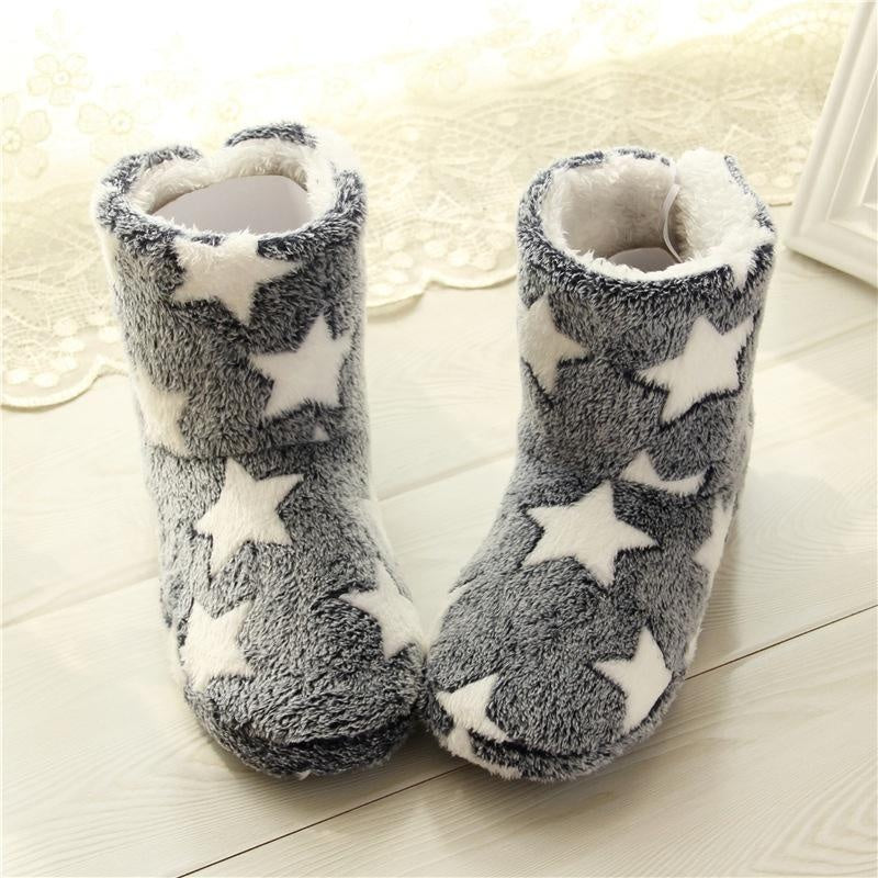 Winter Star Cozy Plush Slippers