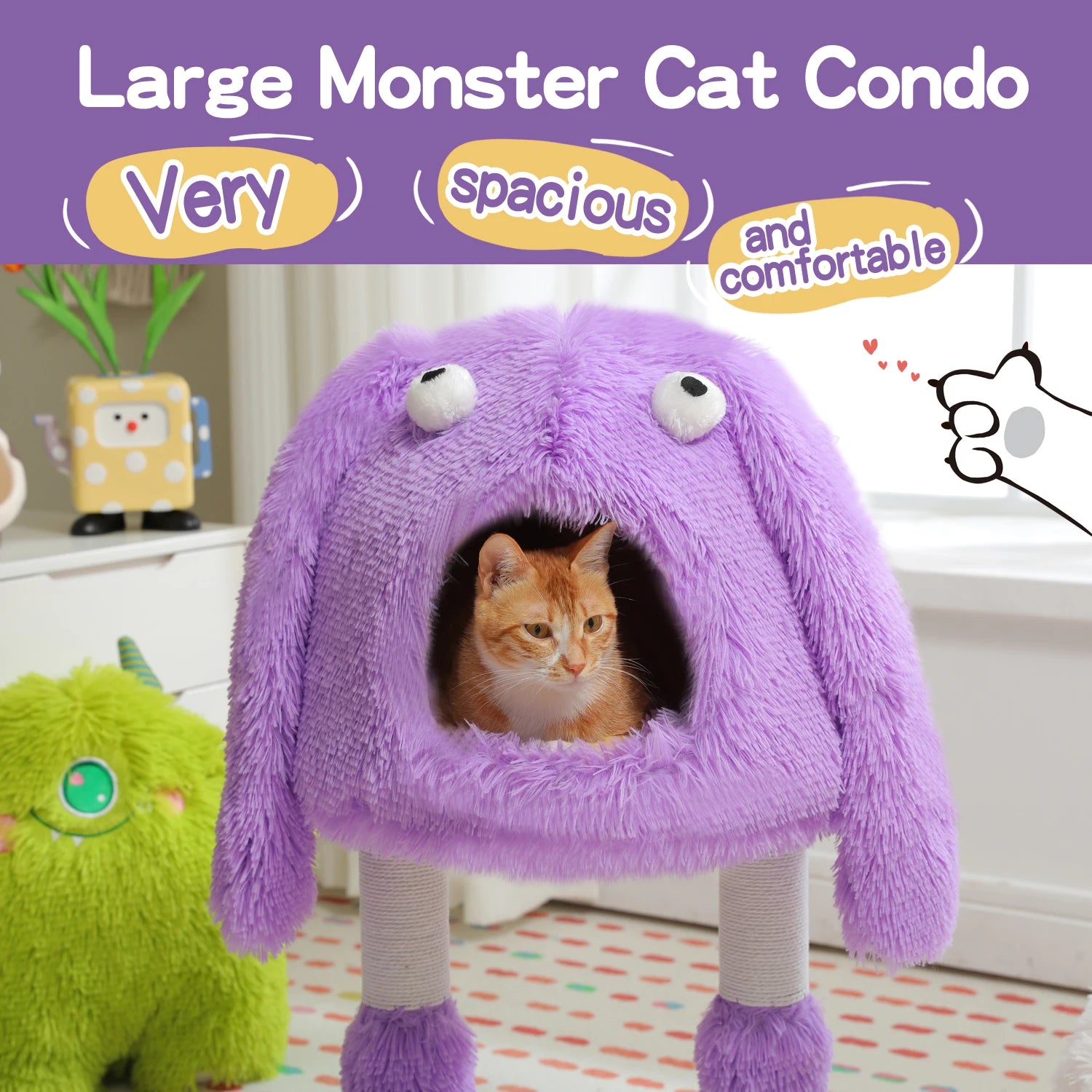 Purple Monster Cat Tree