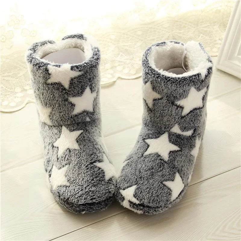 Winter Star Cozy Plush Slippers